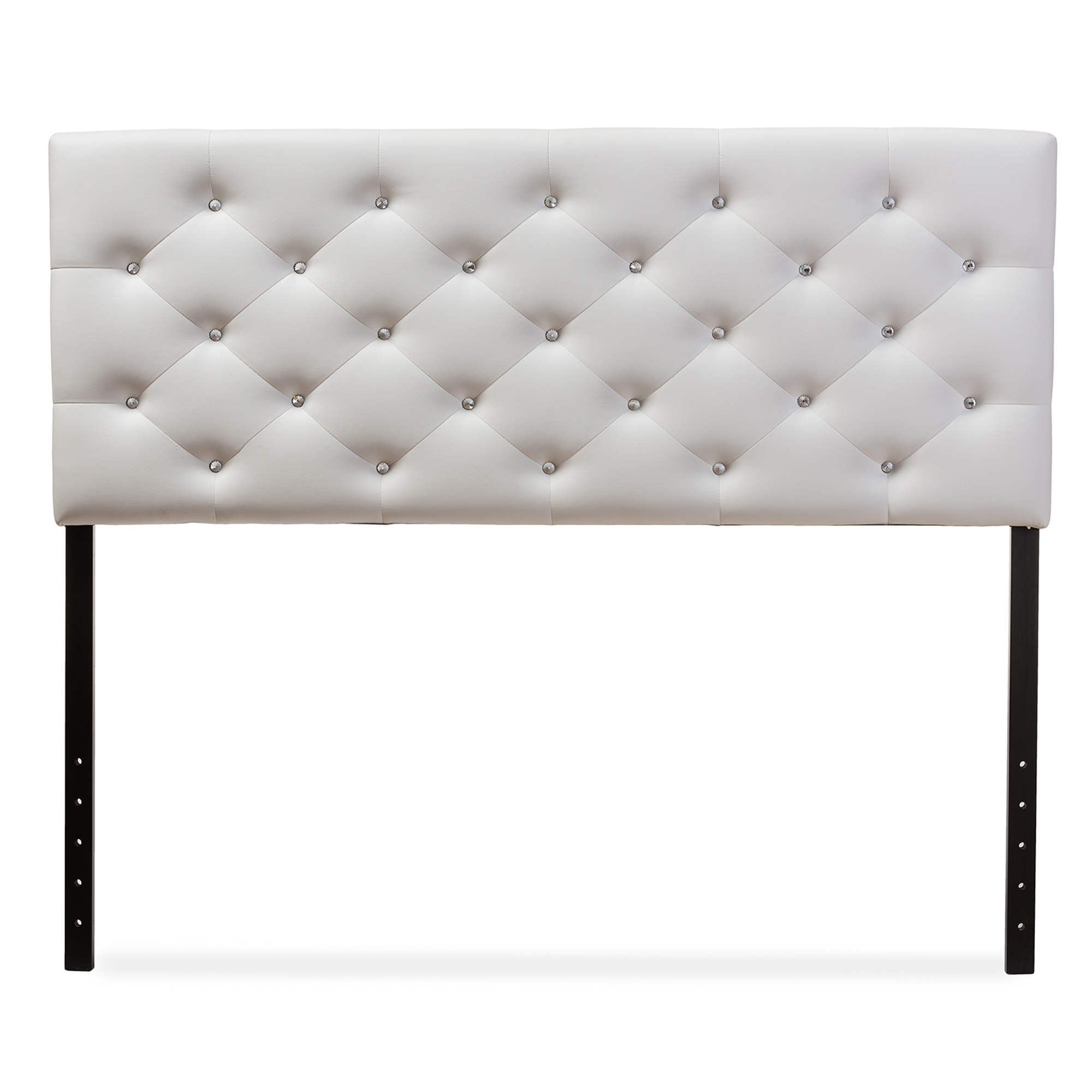 Baxton Studio Viviana Modern and Contemporary White Faux Leather Upholstered Button-tufted Queen Size Headboard